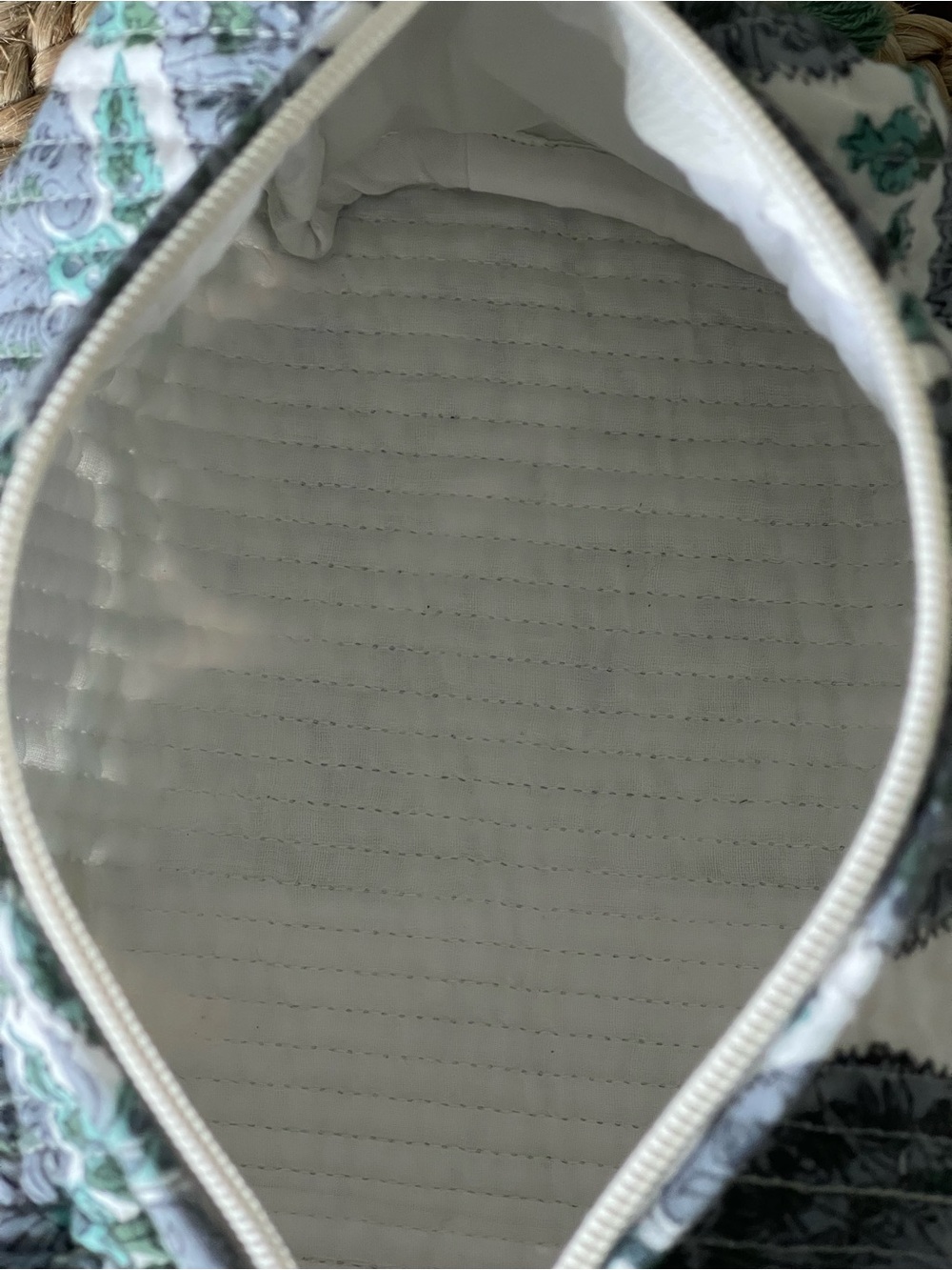 Quilted Printed Canvas Makeup Bag - Picture 4 of 6